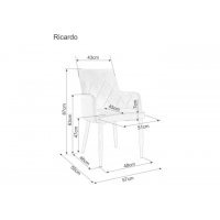 Scaun Tapitat RICARDO B VELVET Genarom SN Gri / Bluvel 14